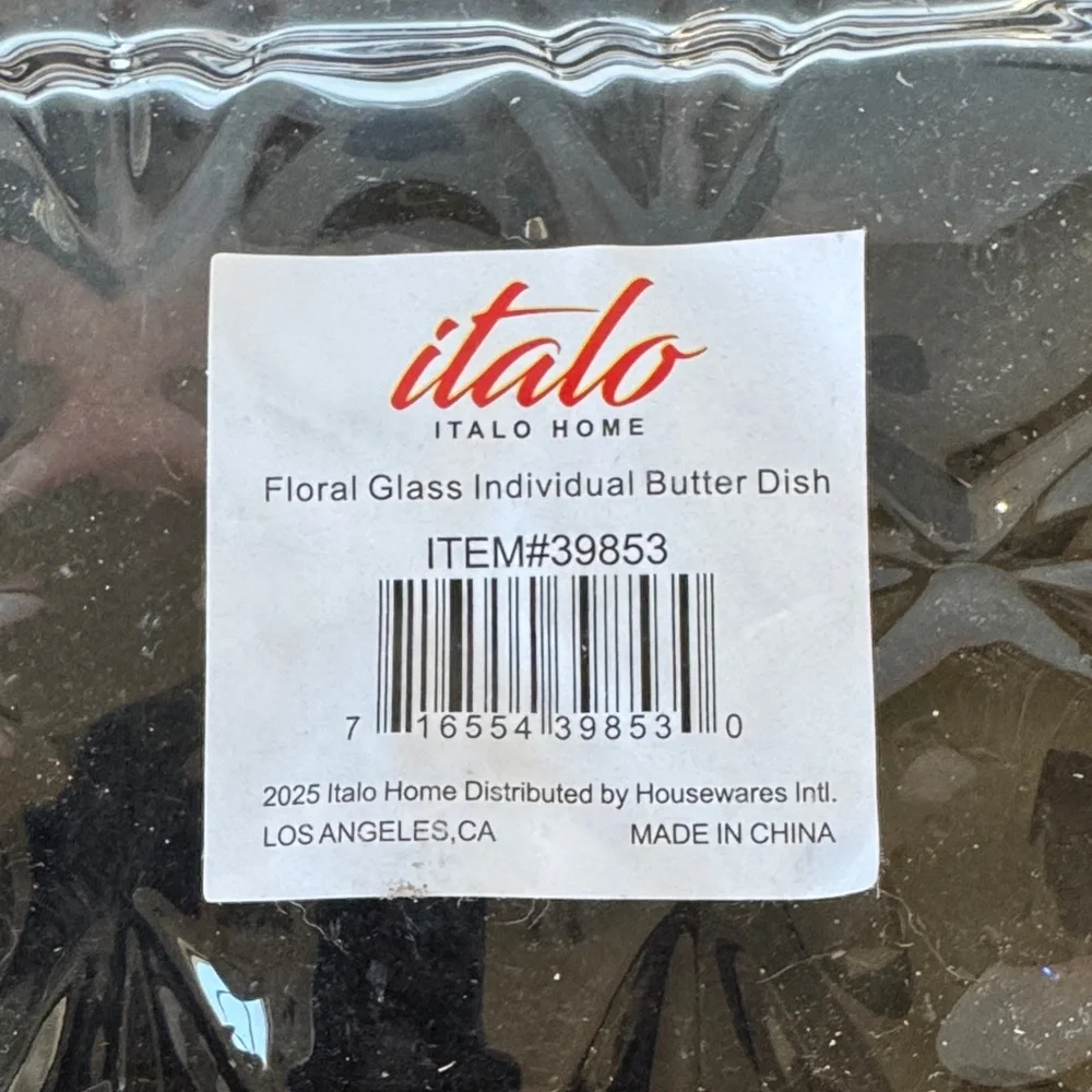 Elegant Vintage-inspired Clear Glass Butter Dish by Italo Homes